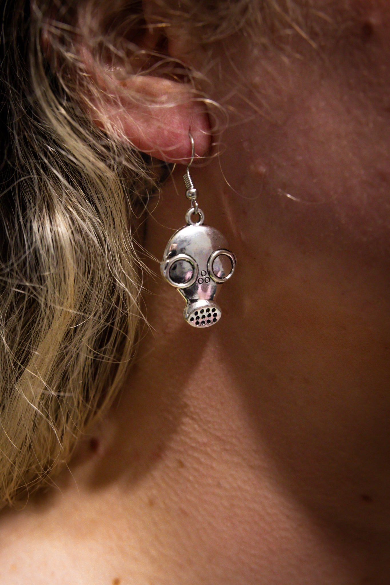 Handmade Large Firefighter Mask Earrings